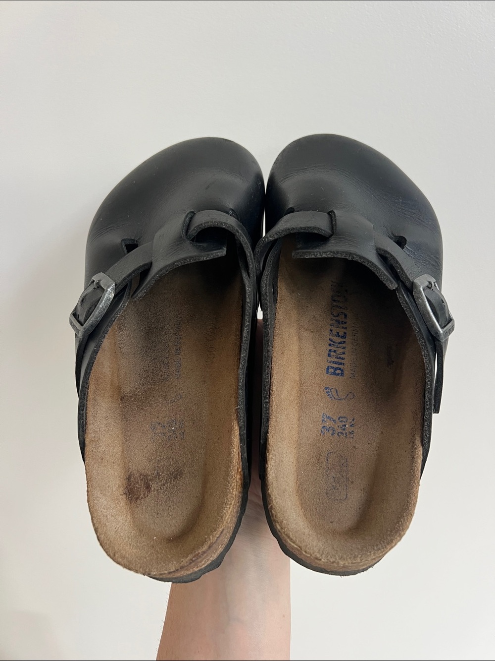Birkenstock boston natural black leather clogs size 37 - Picture 5 of 14